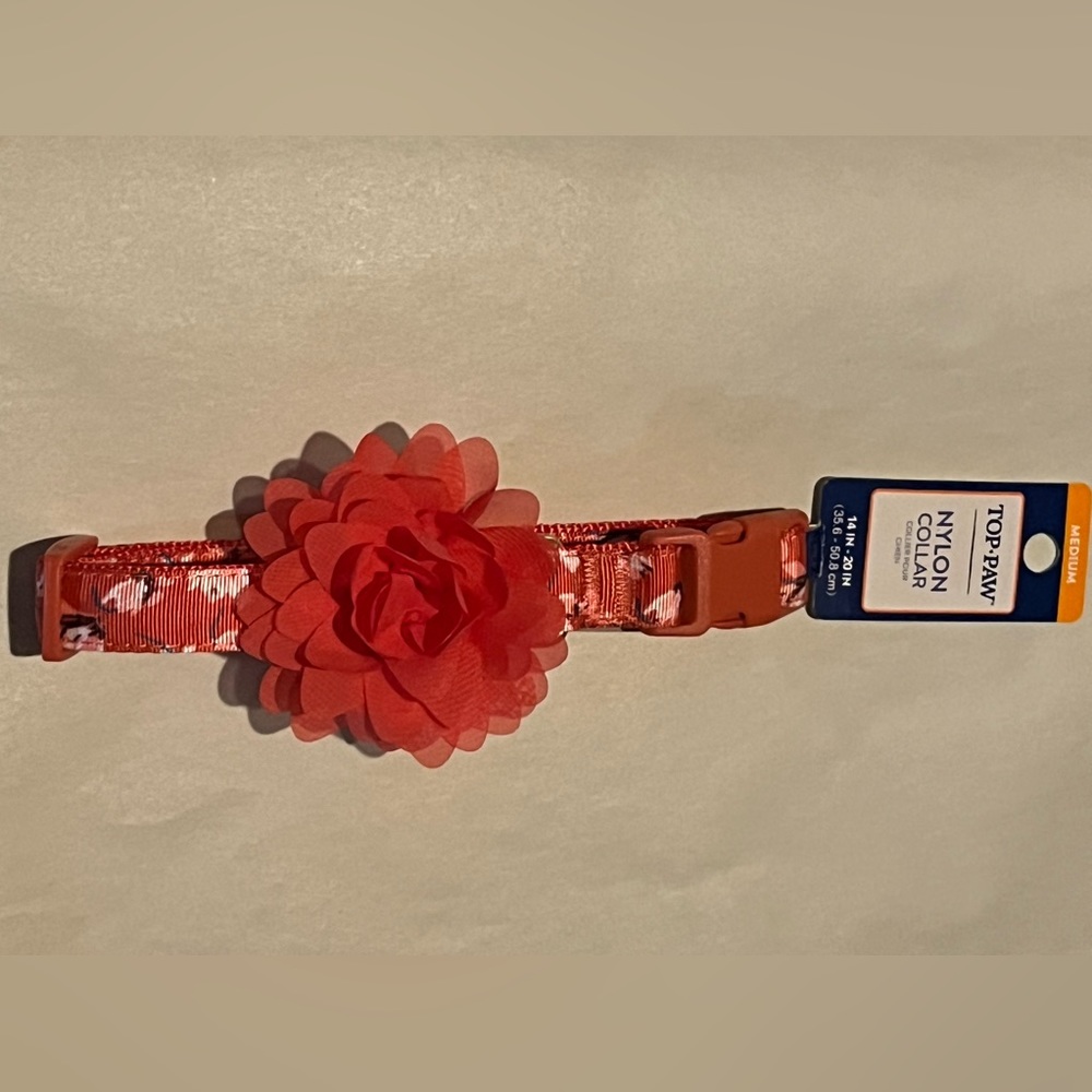 Top-Paw Nylon Collar with Adorable Flower